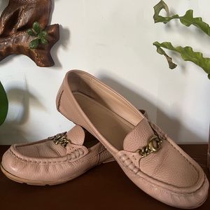 Coach Pink Leather Driving Loafers
